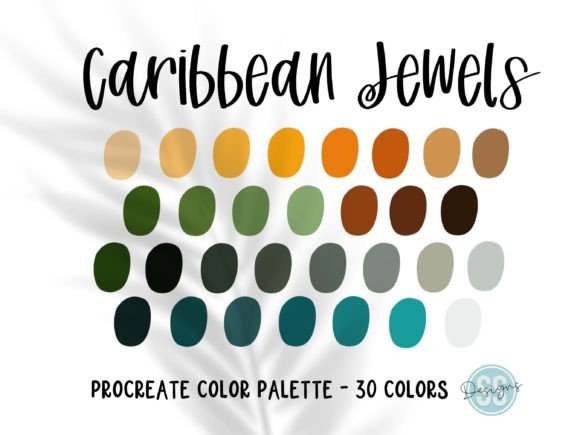 Caribbean Jewels Procreate Color Palette: A Tropical Creative Toolkit