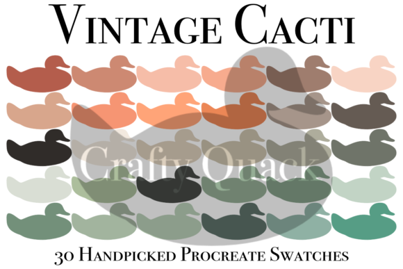 Earthy Charm: The Vintage Cacti Procreate Color Palette