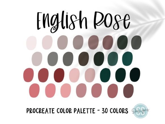 English Rose Procreate Color Palette: A Soft, Garden-Inspired Collection