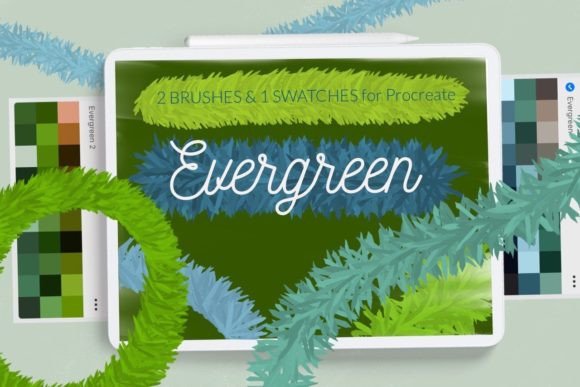 Evergreen Color Palette. Christmas Tree: Your Procreate Holiday Toolkit