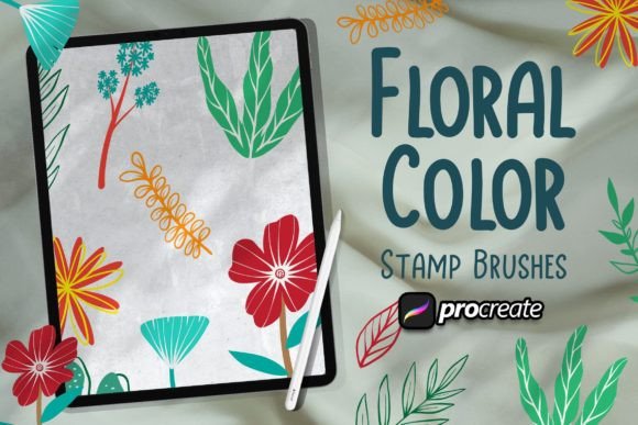 Floral Color Brush Stamp Procreate: Your All-in-One Design Kit