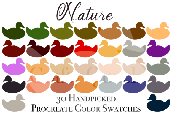 Nature's Palette: 30 Procreate Color Swatches for Authentic Design