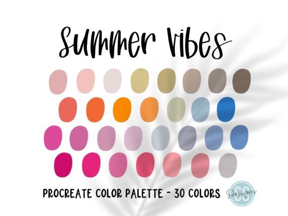 Summer Vibes Procreate Color Palette: Thirty Essential Colors